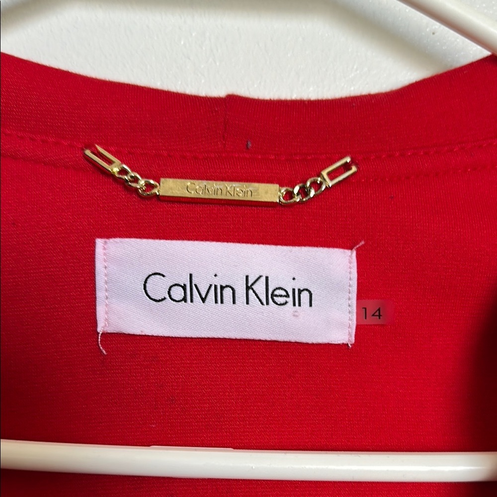 Calvin Klein Red Ruffle Jacket - Picture 2 of 5